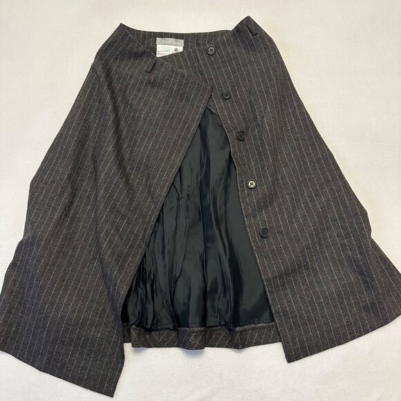 Max Mara Wool A-Line Knee Length Skirt Size 8 US Gray Classic Academia Career - Picture 6 of 12